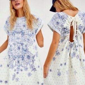 NWT Free People Pinwheel Print Swing Dress in Light Combo XL Retail $128